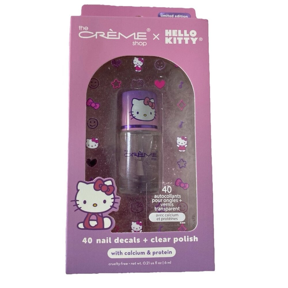The Creme Shop x Sanrio Hello Kitty /40 pcs Nail Decals & Clear Coat / New